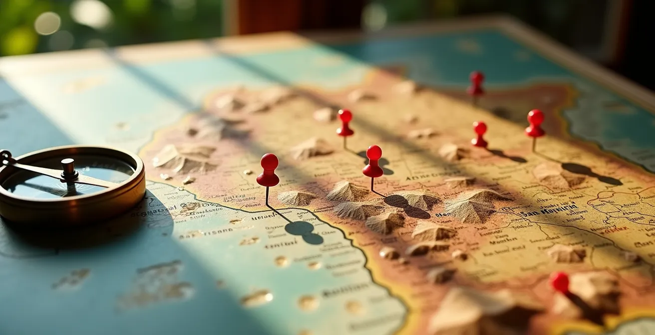 Vue aérienne d'une carte de La Réunion avec zones marquées pour les nuisances locales