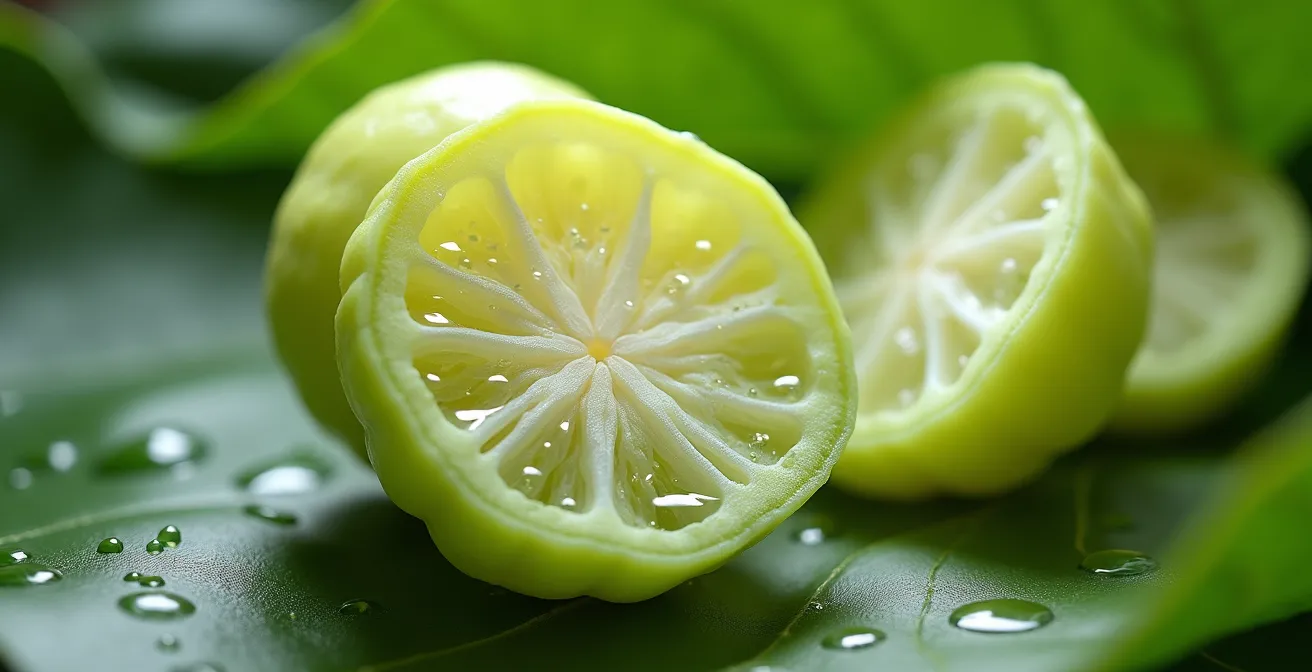 Chouchou cru et cuit avec gouttes d'eau, éclairage naturel mettant en valeur sa texture aqueuse