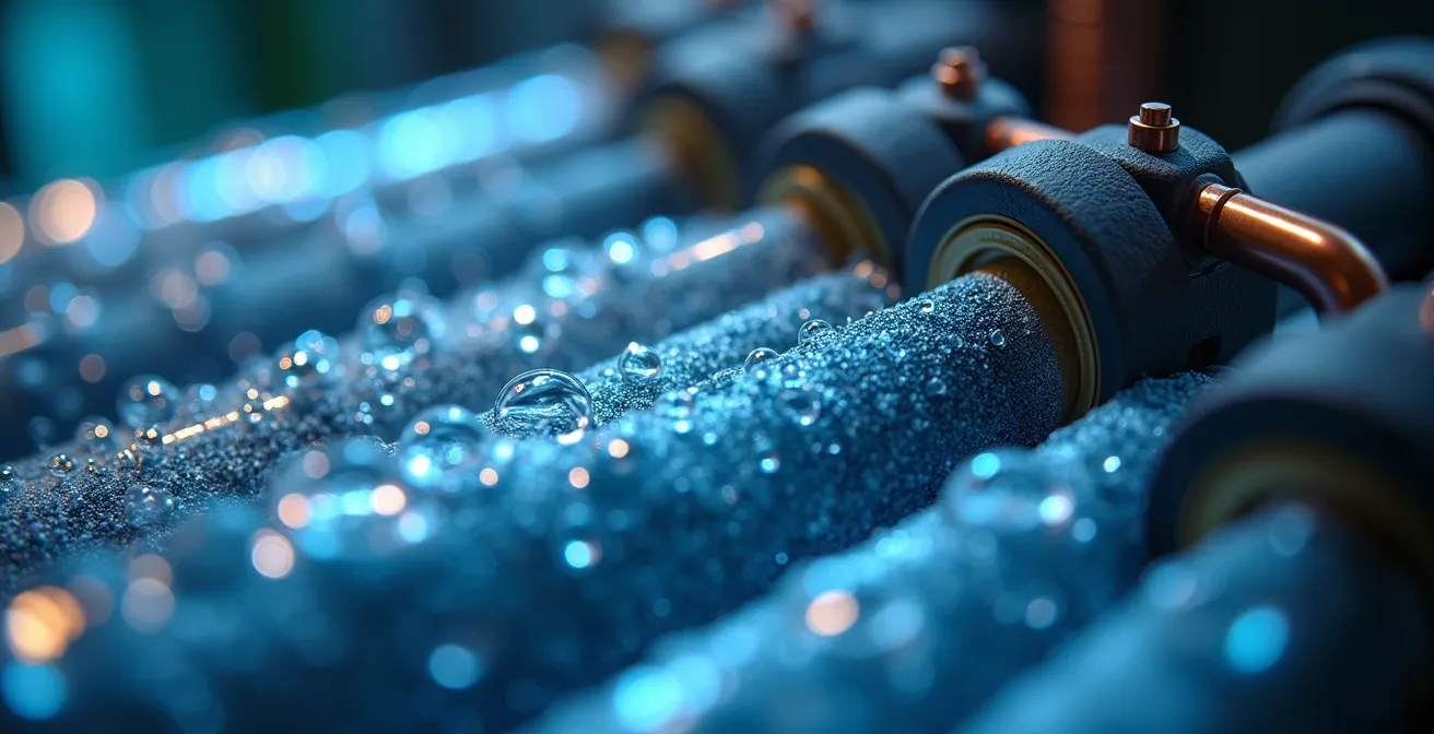 Système de filtration d'eau de pluie en trois étapes avec filtres et lampe UV dans un gîte écologique